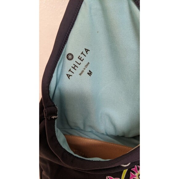 Women's ATHLETA Racerback Padded Shelfbra Floral Print Swim Top M Cruise, Vacay - Picture 3 of 5